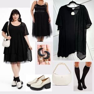 Riley Tunic Spliced Crochet Lace 3X Whimsygoth Mixed Media Short Sleeve -NWT